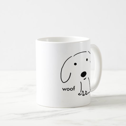 Wof Puppy Dog | Aangepast crediteren Koffiemok (Voorkant rechts)