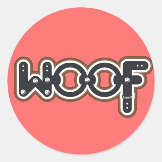 Wof Ronde Sticker (Voorkant)