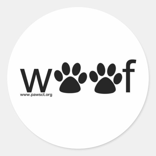 Wof Ronde Sticker (Voorkant)