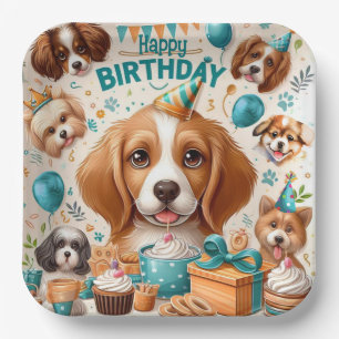 Wof-tastic Hond-Theme Verjaardagsfeestje Servies Papieren Bordje