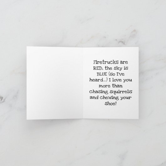 Wof. Wof. Wof. Dat betekent een gelukkige verjaard Kaart (Binnen)