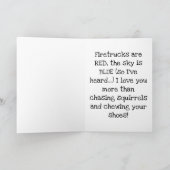 Wof. Wof. Wof. Een gelukkige verjaardag bij de hon Kaart (Binnen)