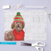 Wof Word Art en Brown Labradoedle Dog Kerstmis Tissuepapier (Craft)