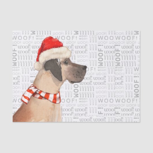 Wof Word Art en Great Dane Kerstmis Tissuepapier (Voorkant)