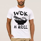 WOK N ROLL chinois nourriture Drôle T-shirts (Devant)