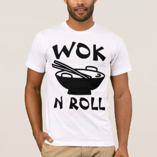 WOK N ROLL chinois nourriture Drôle T-shirts