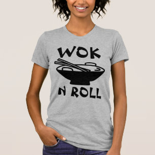 WOK N ROLL chinois nourriture Drôle T-shirts
