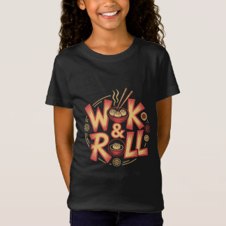 Wok & Roll Dim Sum Aziatische Keuken Vintage Retro T-shirt