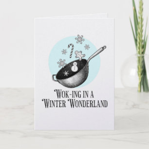 Wok Wandelen in een Winter Wonderland punny kaart