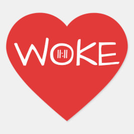 Woke 11:11 Gewoon rood Hart Sticker