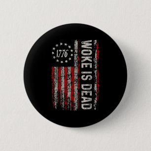 Woke Is Dood Grappig Sarcasme Spreuk Ronde Button 5,7 Cm