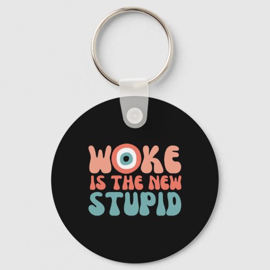 Woke Is The New Stud Funny Anti Woke Conservative Sleutelhanger (Voorkant)
