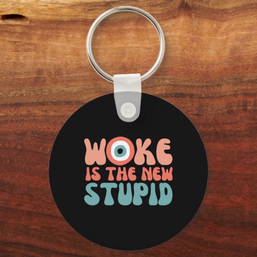 Woke Is The New Stud Funny Anti Woke Conservative Sleutelhanger (Voorkant)