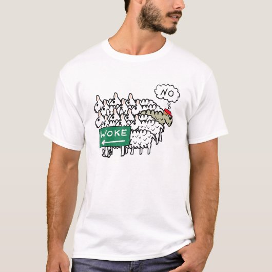 Woke Joe Biden Humor Funny Sheep Trump T-shirt (Voorkant)