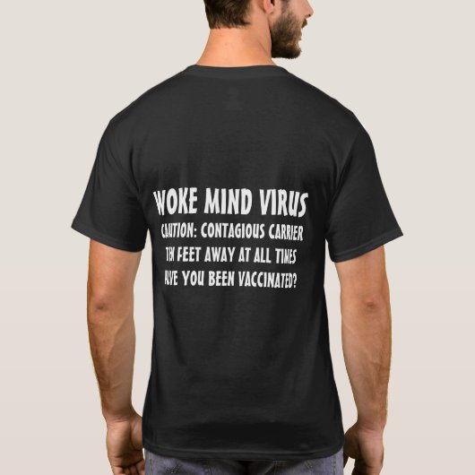 WOKE MIND VIRUS-II Basic Donker T-shirt (Achterkant)