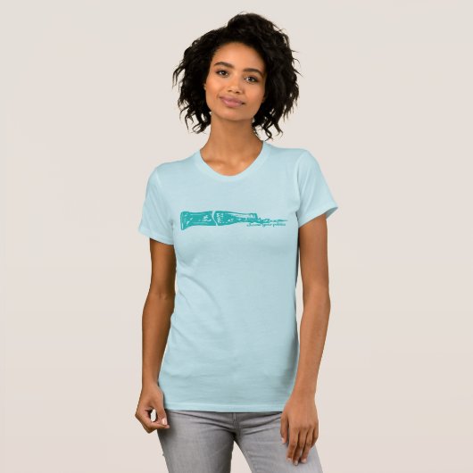 Woke Soda Bottle Series: Mint Blue T-shirt (Voorkant volledig)