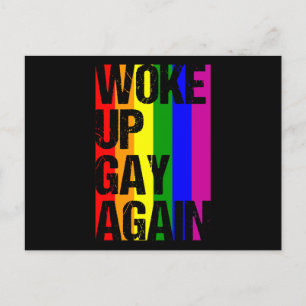 WOKE UP GAY OPNIEUW LGBT Pride Month LGBTQ Rainbow Briefkaart