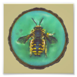 Wol Carder Bee Foto Afdruk