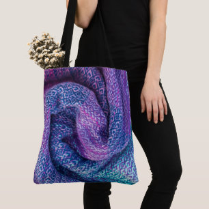wol gemengd Paarse en blauw Draagtas