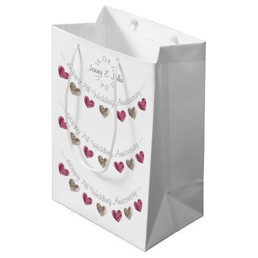 Wol hart 7th of een cadeautas voor bruiloft (Voorkant Gekanteld)