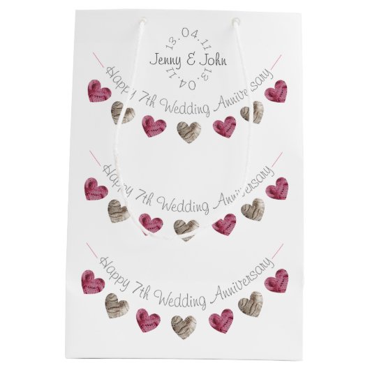 Wol hart 7th of een cadeautas voor bruiloft (Achterkant)