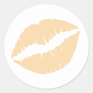 Wol lipstick afdrukken ronde sticker