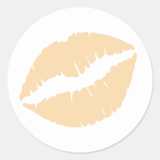 Wol lipstick afdrukken ronde sticker (Voorkant)