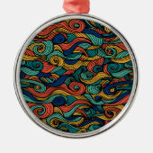 Wol Topped paisley Metalen Ornament (Voorkant)