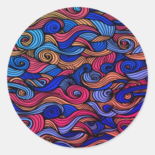 Wol Topped paisley Ronde Sticker (Voorkant)