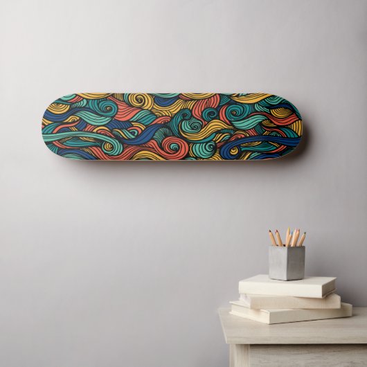 Wol Topped paisley Skateboard (Muurkunst (Horizontaal))