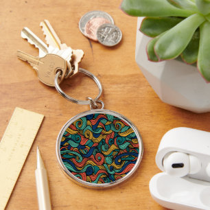 Wol Topped paisley Sleutelhanger