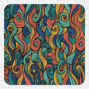 Wol Topped paisley Vierkante Sticker