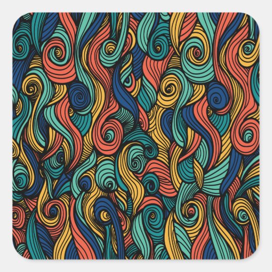 Wol Topped paisley Vierkante Sticker (Voorkant)