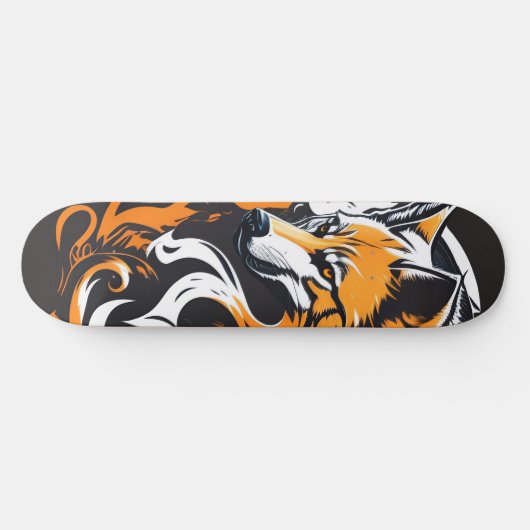 Wolf, Abstracte kunst. Skateboard (Horizontaal)