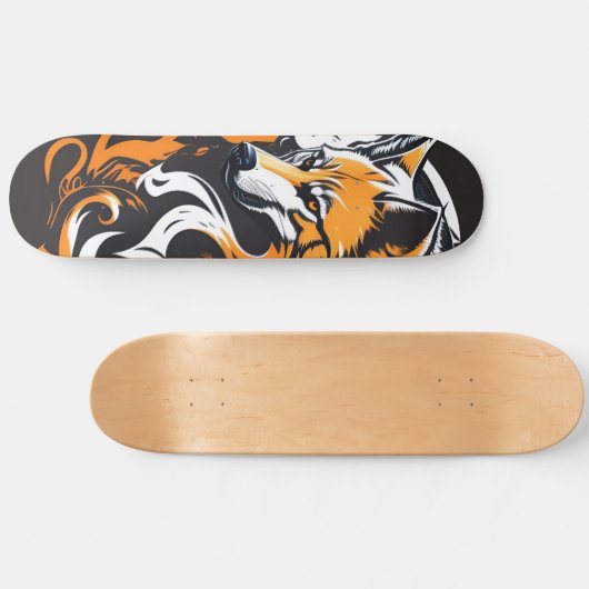 Wolf, Abstracte kunst. Skateboard (Horizontaal)