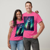 Wolf Alaska Noorderlicht Aurora Borealis T-shirt (Unisex)