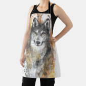 Wolf All-Over Print Apron Schort (Insitu)