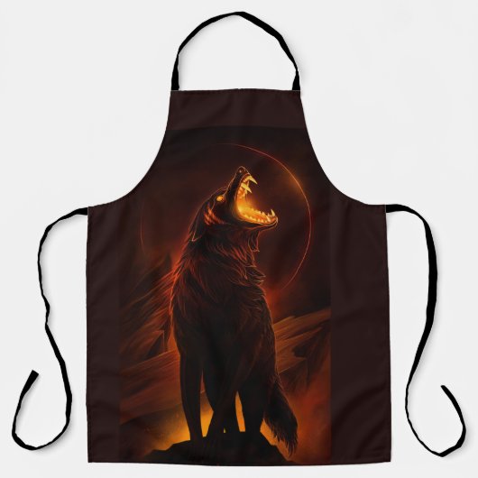  wolf All-Over Print Apron Schort (Voorkant)