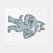 Wolf als Bodybuilder extreem Fleece Deken (Voorkant (Horizontaal))