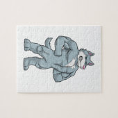 Wolf als Bodybuilder extreem Legpuzzel (Horizontaal)