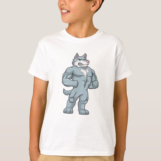 Wolf als Bodybuilder extreem T-shirt (Voorkant)