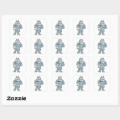 Wolf als Bodybuilder extreem Vierkante Sticker (Vel)