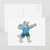 Wolf als bodybuilder met grote bovenarmen briefkaart (Voorkant / Achterkant)
