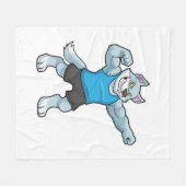 Wolf als Bodybuilder met grote bovenarmen Fleece Deken (Voorkant (Horizontaal))