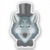 Wolf als Bruidegom met Boog Sticker (Voorkant)