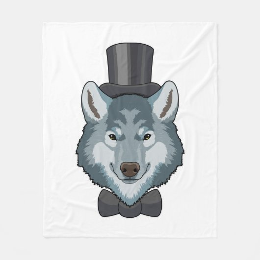 Wolf als Bruidegom met Strik Fleece Deken (Voorkant)