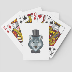 Wolf als Bruidegom met Strik Pokerkaarten