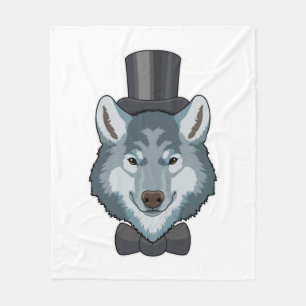 Wolf als Groom met Bow Fleece Deken
