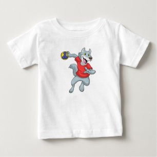 Wolf als handballspeler met handbal
