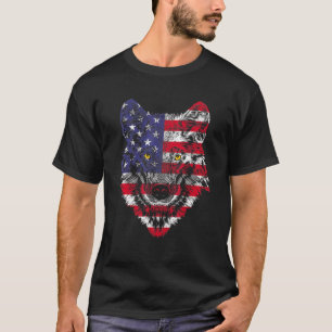Wolf American Flag VS 4 juli Mannen vrouwen Wolf T-shirt
